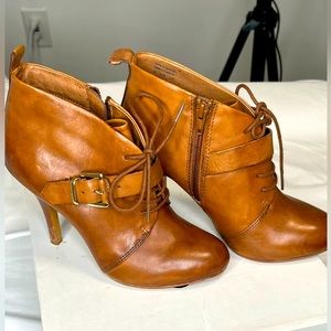 Aldo JABER BROWN LEATHER ANKLE BOOTIES SIZE 6.5 (37) regular $120 here $75